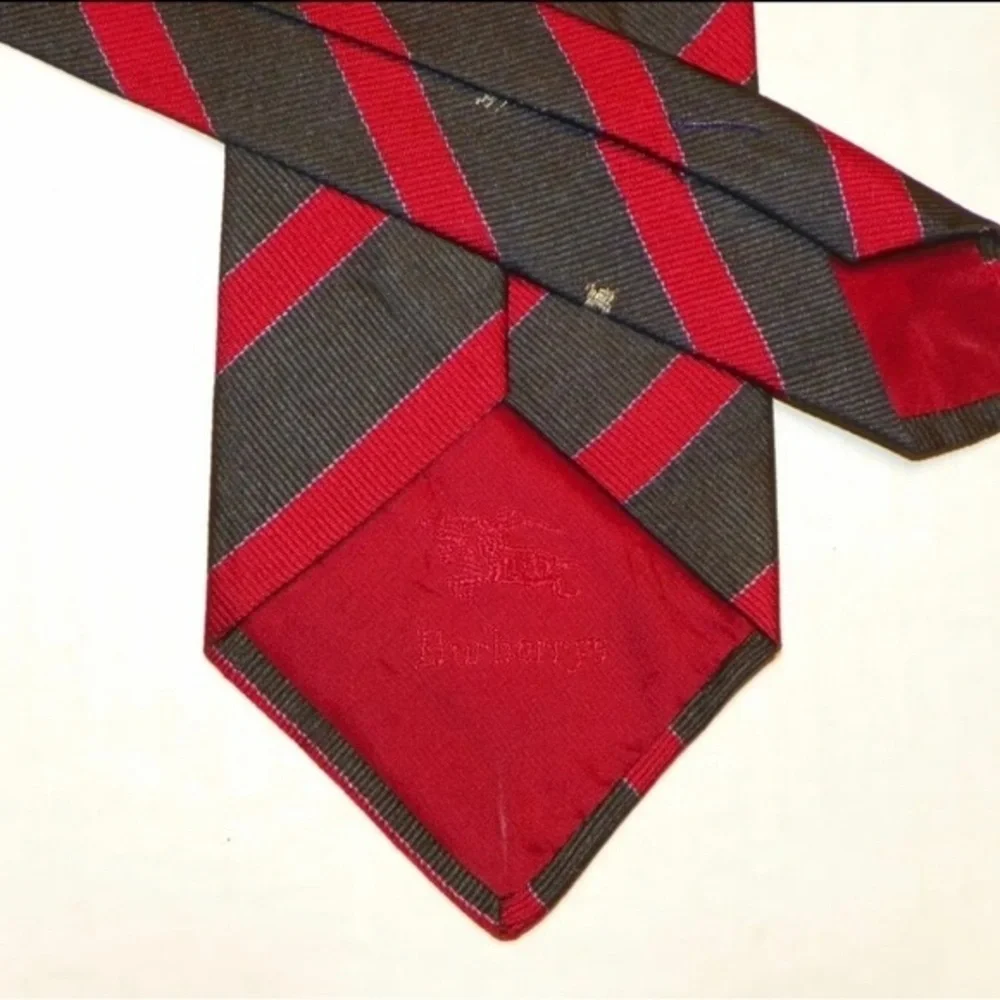 Burberry Vintage Striped Monogrammed Tie Made in England